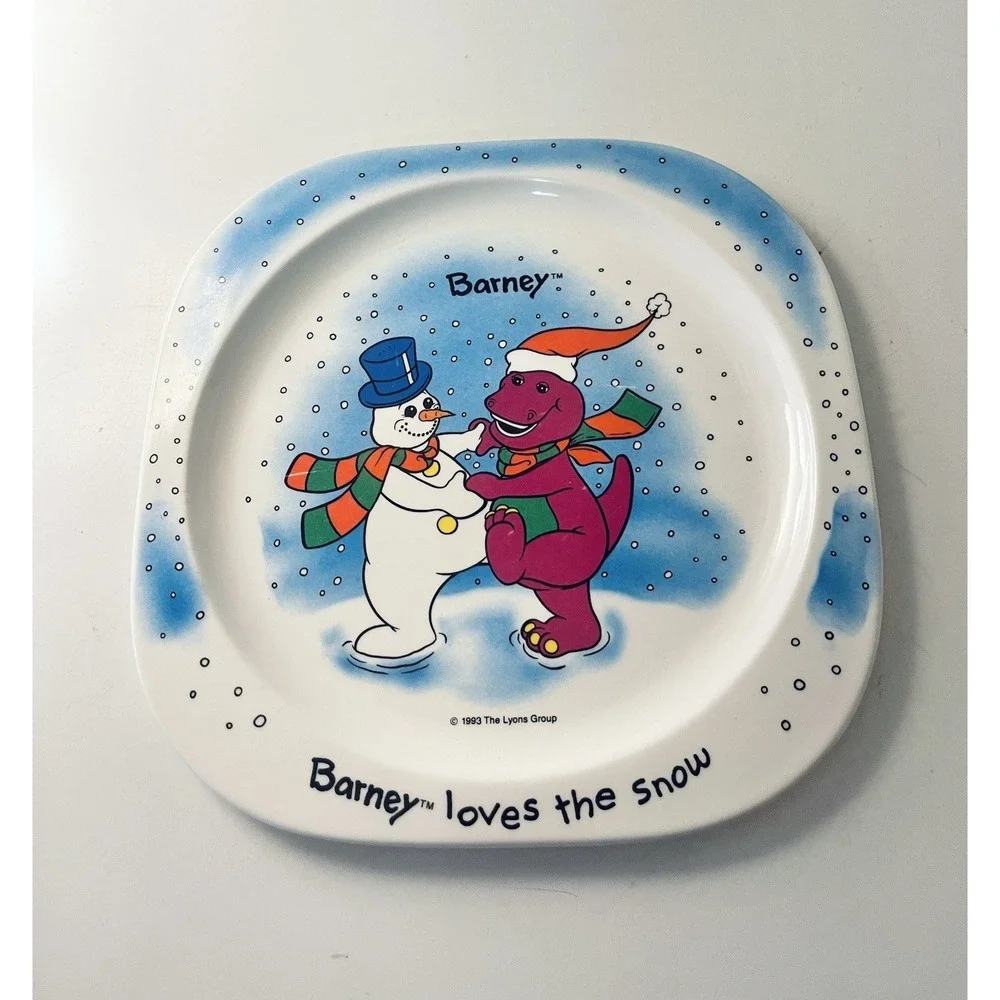 Vintage Barney Dinosaur Melamine Plate 1993 Great‎ Condition